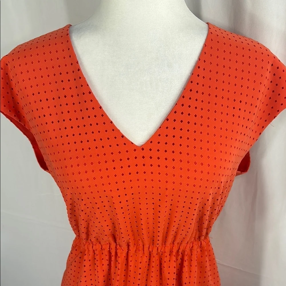J. Crew Orange V-Neck Dress